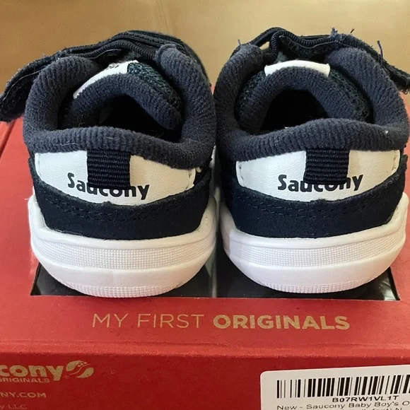 Saucony Baby Jazz Crib Sneakers - Navy and White - Picture 5 of 7